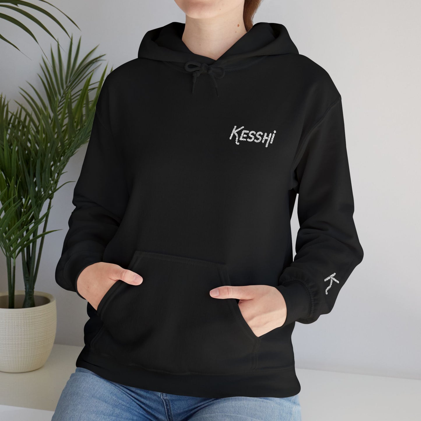 Embroidered Kesshi Logo Hoodie Dark | 'K' Wrist Accent | Sweatshirt