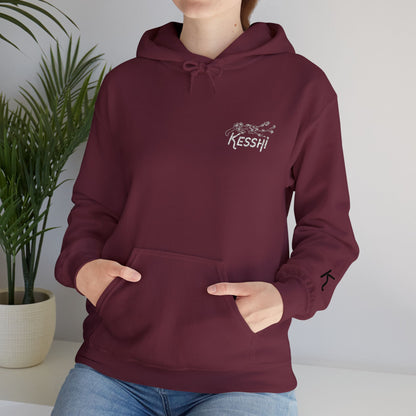 Kesshi Cherry Blossom Embroidered Hoodie Dark | 'K' Wrist Accent | Sweatshirt