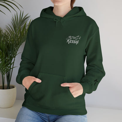 Kesshi Cherry Blossom Embroidered Hoodie Dark | 'K' Wrist Accent | Sweatshirt